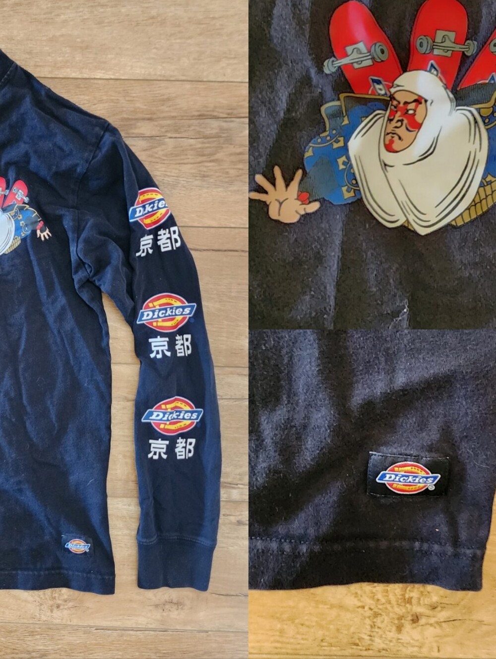 ULTRA RARE Vtg 90s Dickies KYOTO For JAPAN Skater Benkei Sweatshirt Tee Mens S/M